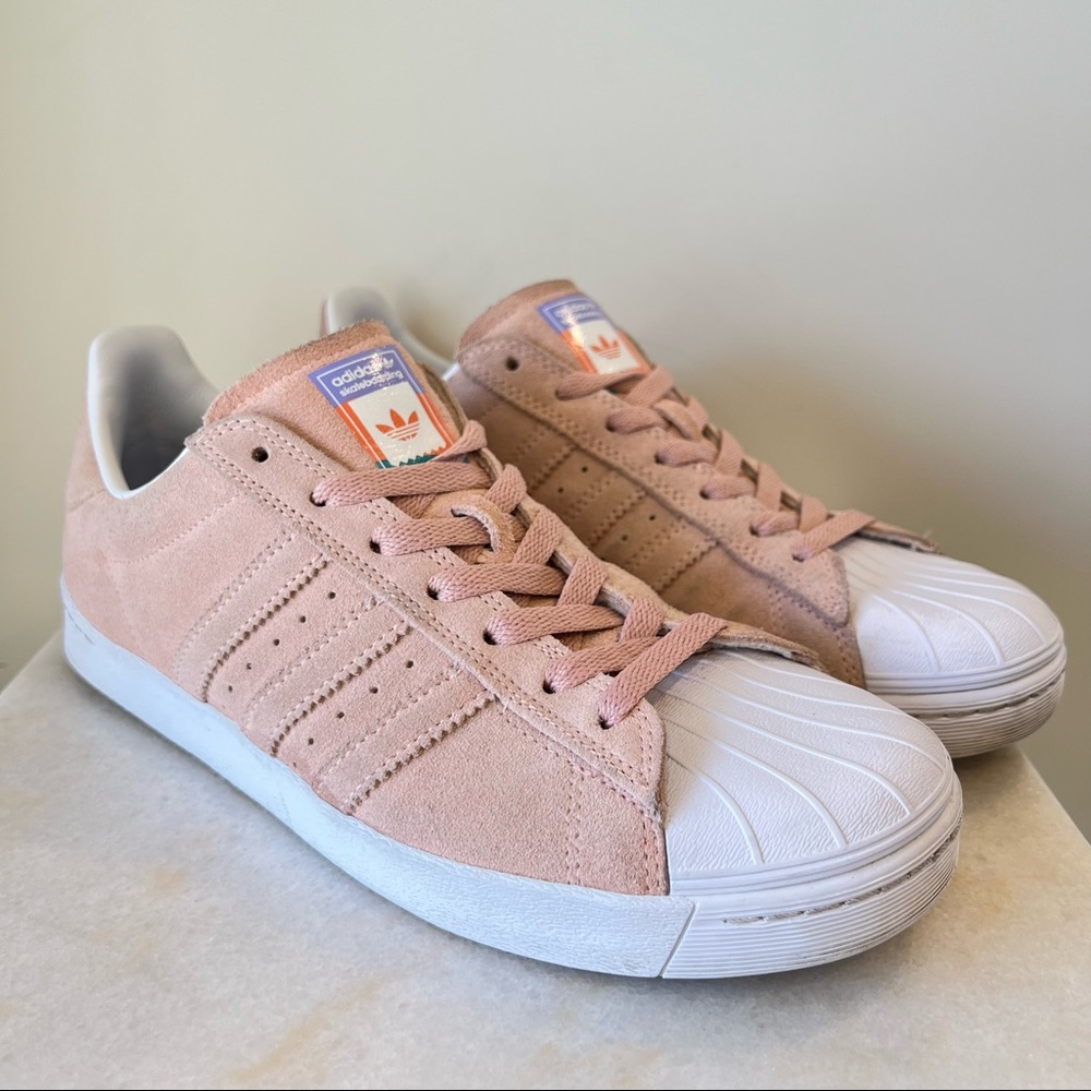 Adidas Superstar Skateboarding Vulc Adv Suede Sneaker Shoe Pink